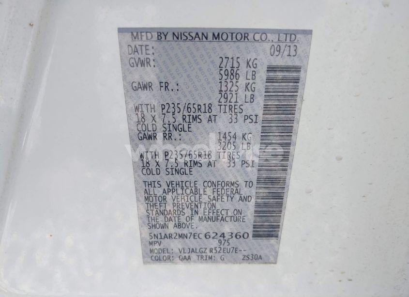 Photo 9 of 2014 Nissan Pathfinder SL (VIN 5N1AR2MN7EC624360)