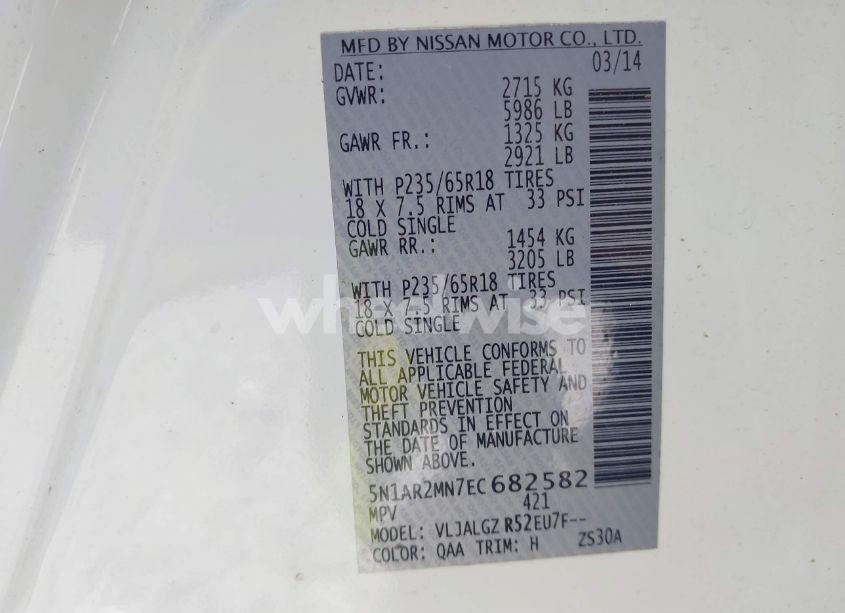 Photo 9 of 2014 Nissan Pathfinder SL (VIN 5N1AR2MN7EC682582)