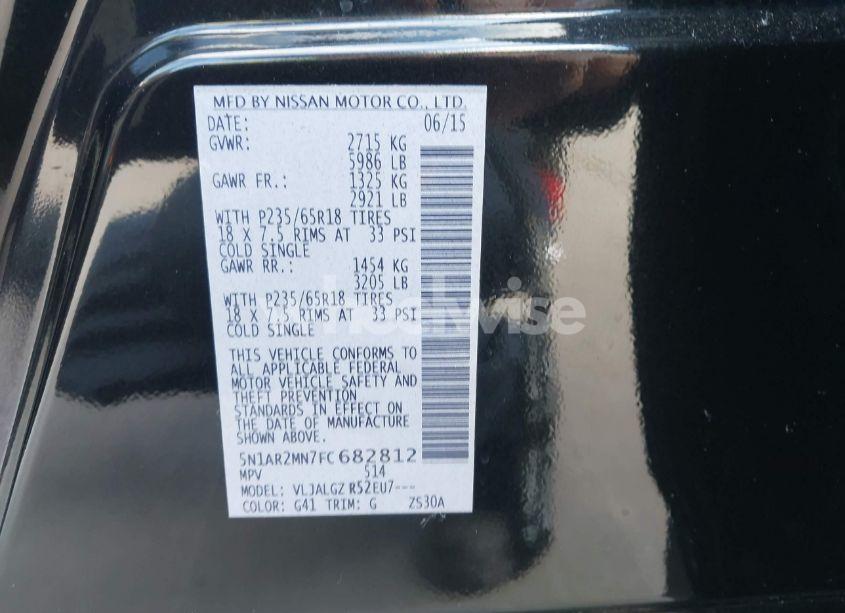 Photo 9 of 2015 Nissan Pathfinder SL (VIN 5N1AR2MN7FC682812)