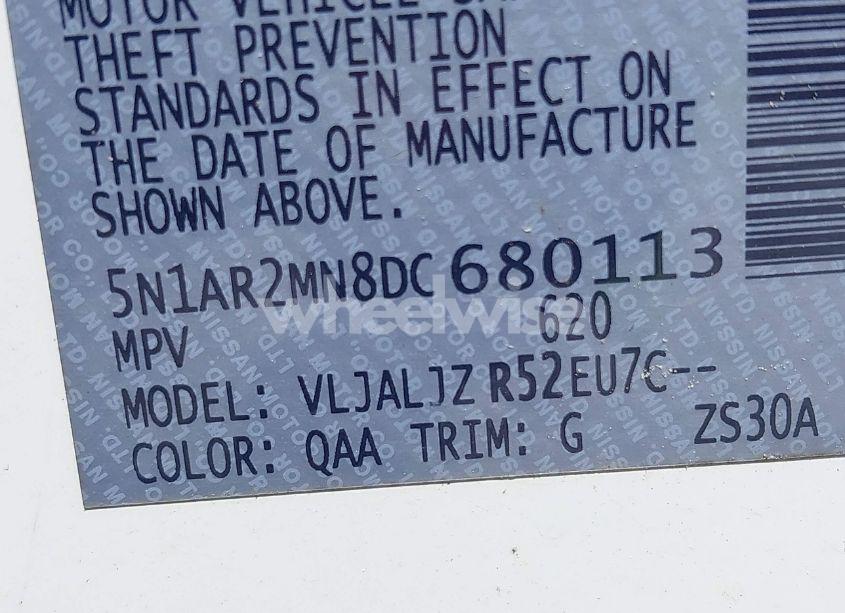 Photo 9 of 2013 Nissan Pathfinder PLATINUM (VIN 5N1AR2MN8DC680113)