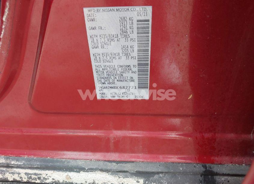 Photo 9 of 2013 Nissan Pathfinder SL (VIN 5N1AR2MN8DC682721)