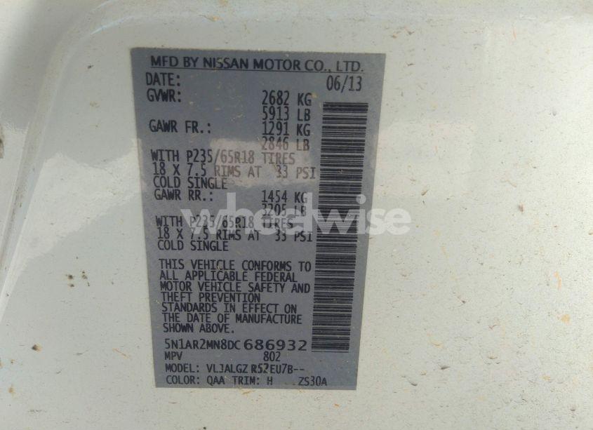 Photo 9 of 2013 Nissan Pathfinder SL (VIN 5N1AR2MN8DC686932)