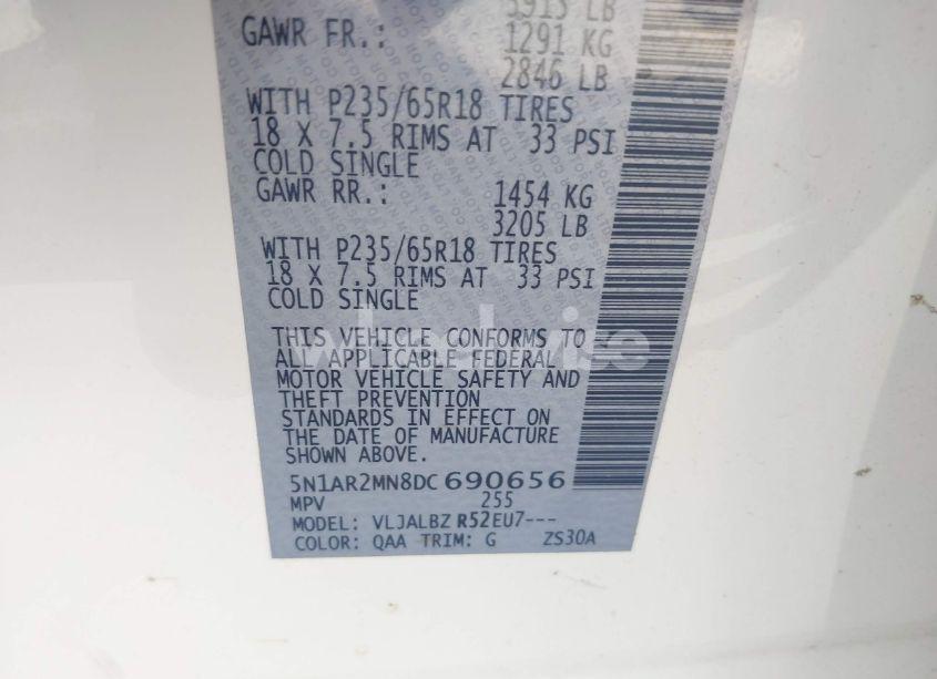 Photo 9 of 2013 Nissan Pathfinder S (VIN 5N1AR2MN8DC690656)