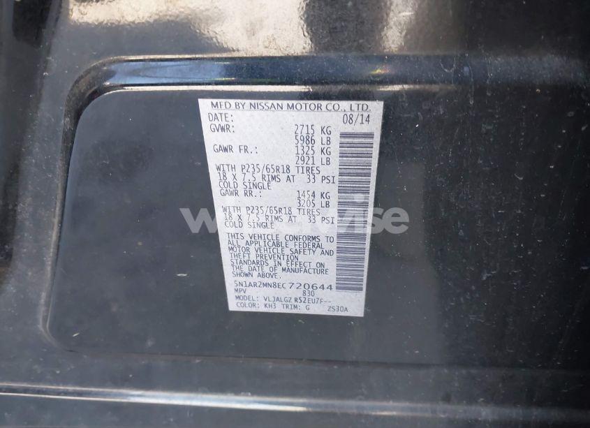 Photo 9 of 2014 Nissan Pathfinder SL (VIN 5N1AR2MN8EC720644)