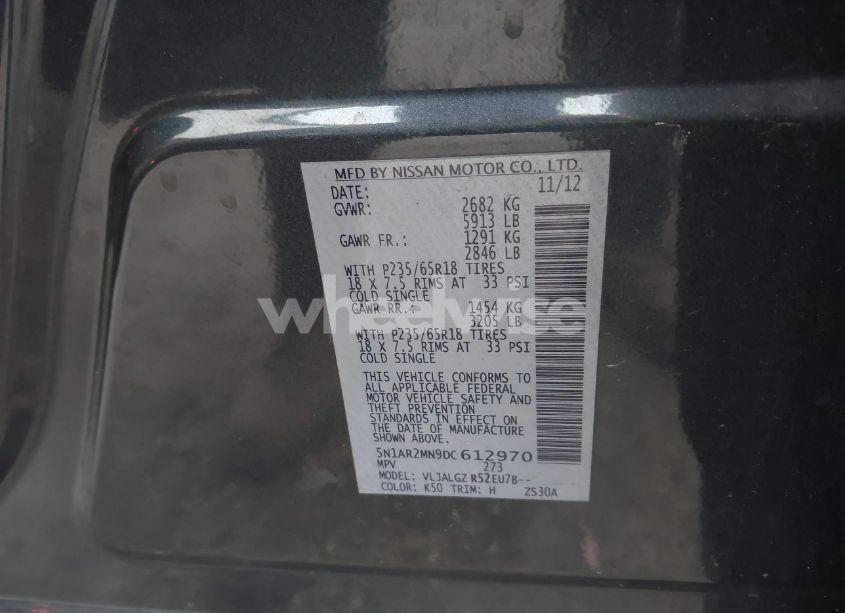 Photo 9 of 2013 Nissan Pathfinder SL (VIN 5N1AR2MN9DC612970)