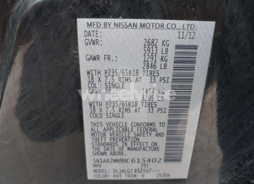 Photo 9 of 2013 Nissan Pathfinder SL (VIN 5N1AR2MN9DC615402)