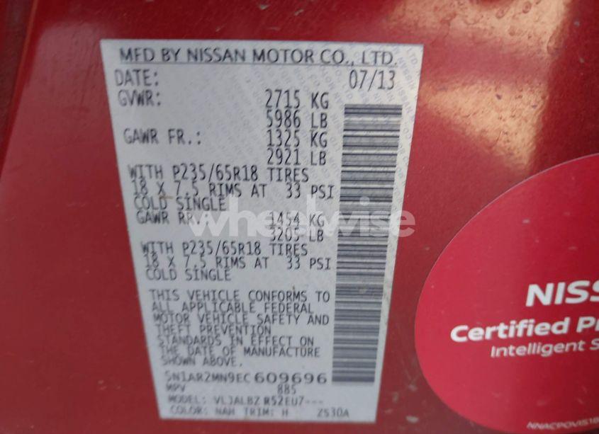 Photo 9 of 2014 Nissan Pathfinder S (VIN 5N1AR2MN9EC609696)