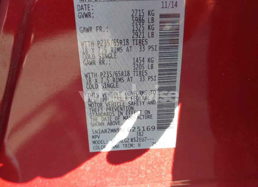 Photo 9 of 2015 Nissan Pathfinder SL (VIN 5N1AR2MN9FC625169)