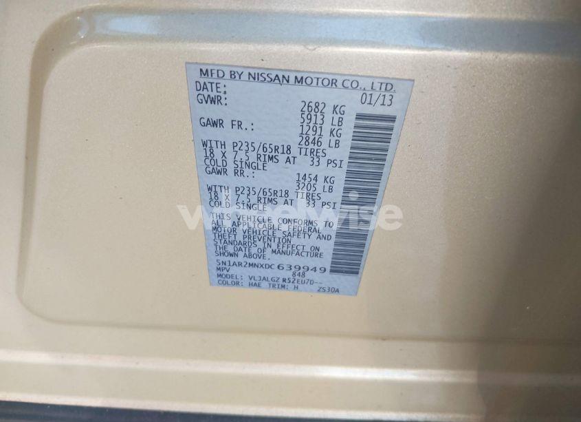 Photo 9 of 2013 Nissan Pathfinder SL (VIN 5N1AR2MNXDC639949)