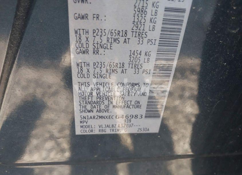 Photo 9 of 2014 Nissan Pathfinder S (VIN 5N1AR2MNXEC646983)