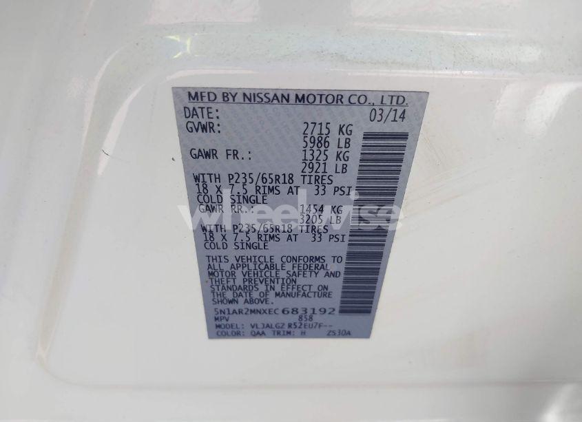 Photo 9 of 2014 Nissan Pathfinder SL (VIN 5N1AR2MNXEC683192)