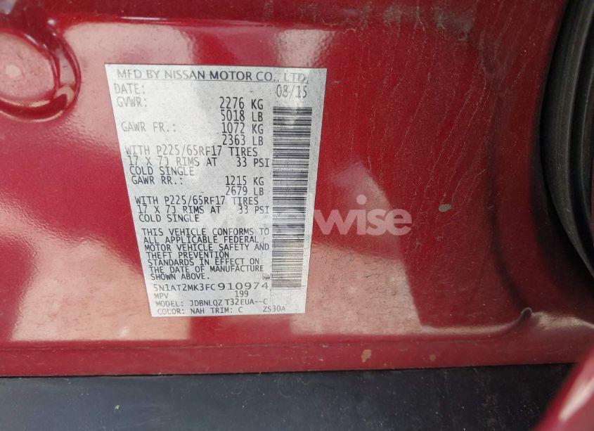 Photo 9 of 2015 Nissan Rogue SV (VIN 5N1AT2MK3FC910974)