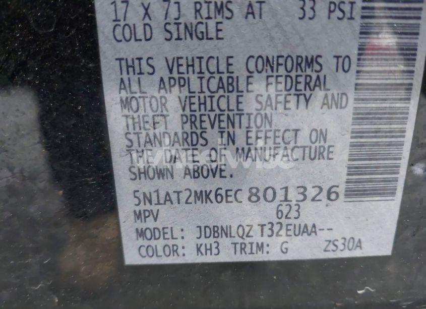 Photo 9 of 2014 Nissan Rogue SV (VIN 5N1AT2MK6EC801326)