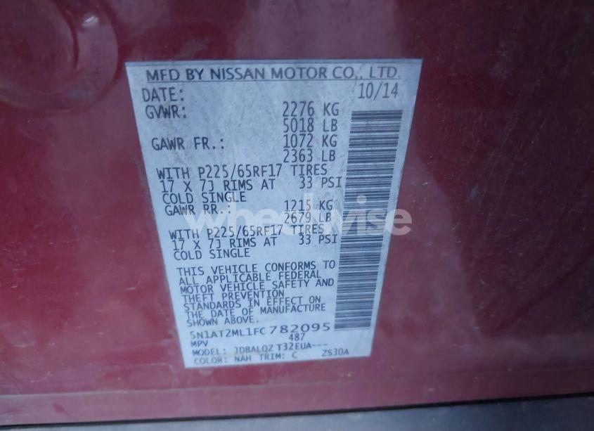 Photo 9 of 2015 Nissan Rogue SV (VIN 5N1AT2ML1FC782095)