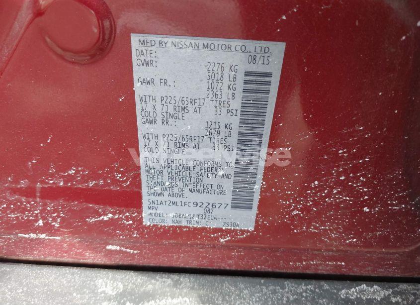 Photo 9 of 2015 Nissan Rogue SV (VIN 5N1AT2ML1FC922677)