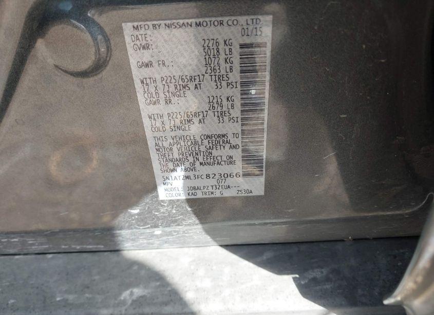 Photo 9 of 2015 Nissan Rogue S (VIN 5N1AT2ML3FC823066)