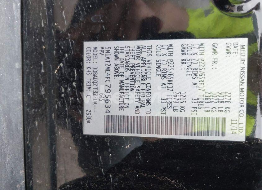 Photo 9 of 2015 Nissan Rogue SV (VIN 5N1AT2ML4FC795634)