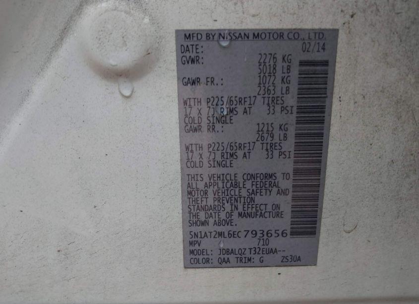 Photo 9 of 2014 Nissan Rogue SV (VIN 5N1AT2ML6EC793656)