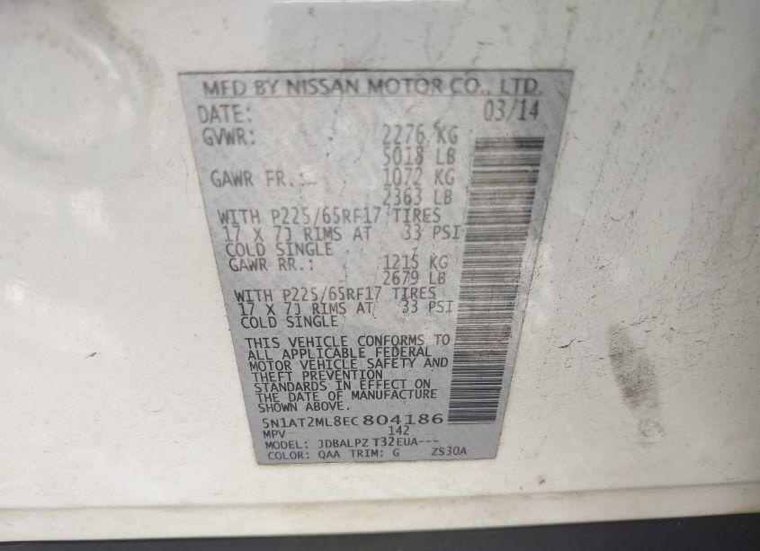 Photo 9 of 2014 Nissan Rogue S (VIN 5N1AT2ML8EC804186)