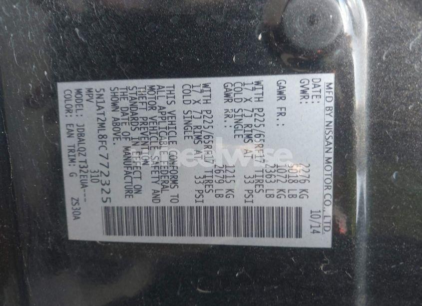 Photo 9 of 2015 Nissan Rogue SV (VIN 5N1AT2ML8FC772325)