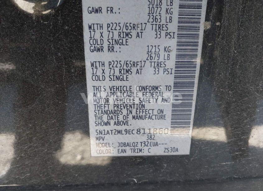 Photo 9 of 2014 Nissan Rogue SV (VIN 5N1AT2ML9EC811860)