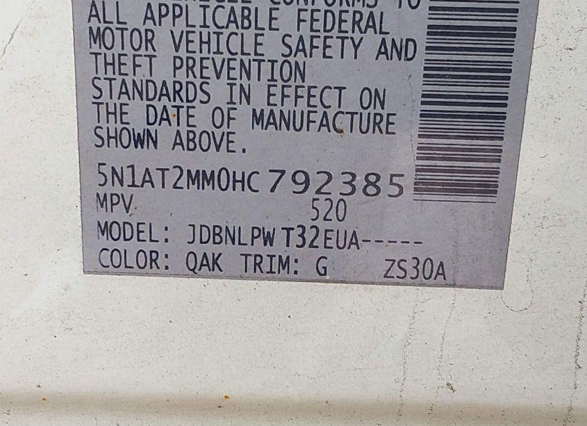 Photo 9 of 2017 Nissan Rogue S (VIN 5N1AT2MM0HC792385)