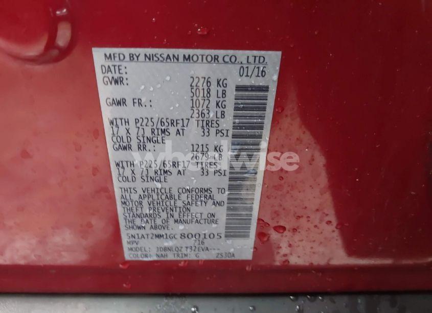 Photo 9 of 2016 Nissan Rogue SV (VIN 5N1AT2MM1GC800105)