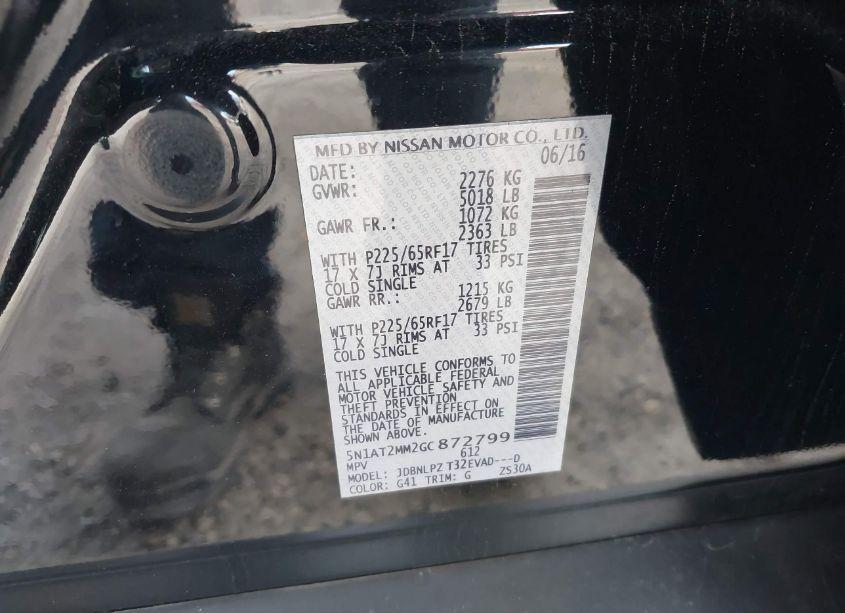 Photo 9 of 2016 Nissan Rogue S (VIN 5N1AT2MM2GC872799)