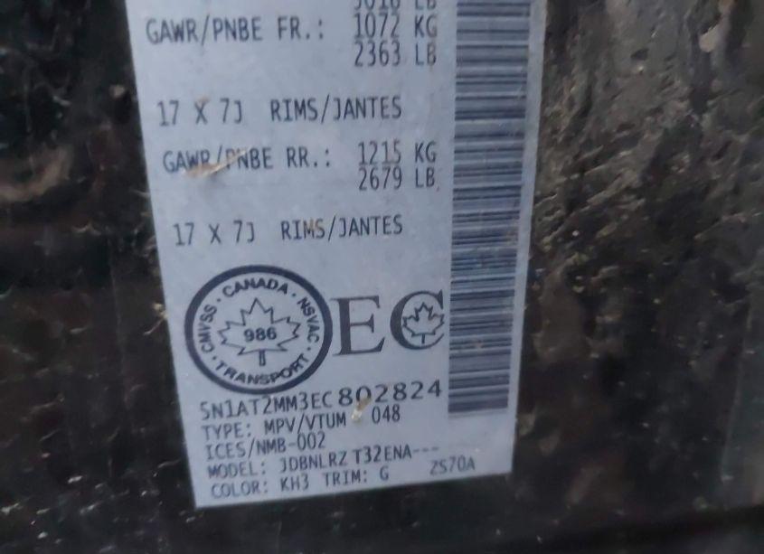 Photo 9 of 2014 Nissan Rogue S/SL/SV (VIN 5N1AT2MM3EC802824)