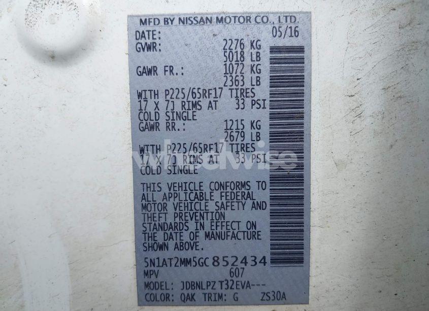 Photo 9 of 2016 Nissan Rogue S (VIN 5N1AT2MM5GC852434)