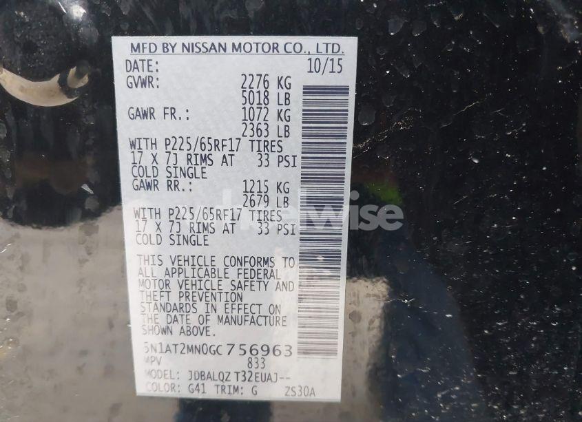 Photo 9 of 2016 Nissan Rogue SV (VIN 5N1AT2MN0GC756963)