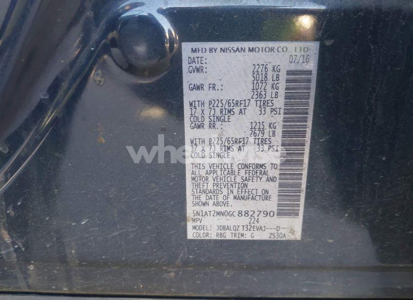 Photo 9 of 2016 Nissan Rogue SV (VIN 5N1AT2MN0GC882790)