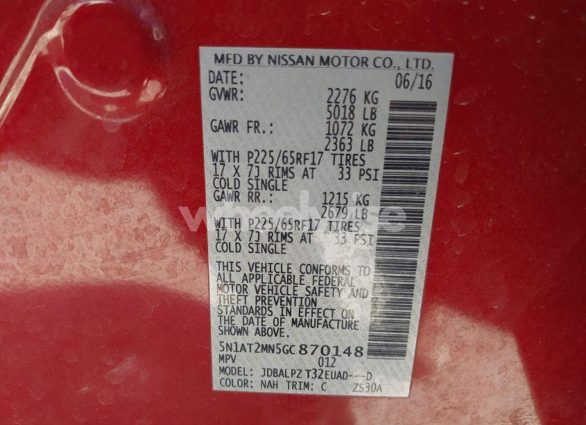 Photo 9 of 2016 Nissan Rogue S (VIN 5N1AT2MN5GC870148)