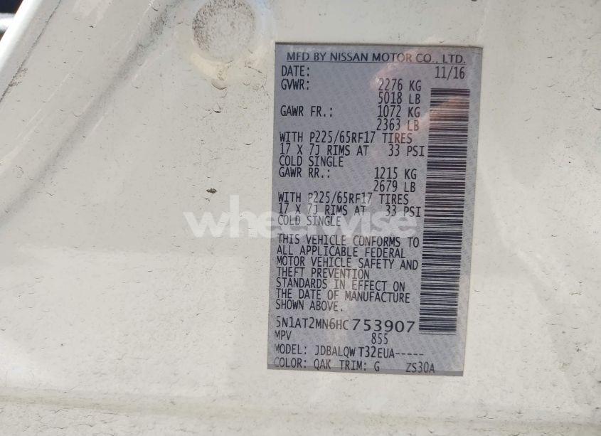 Photo 9 of 2017 Nissan Rogue SV (VIN 5N1AT2MN6HC753907)