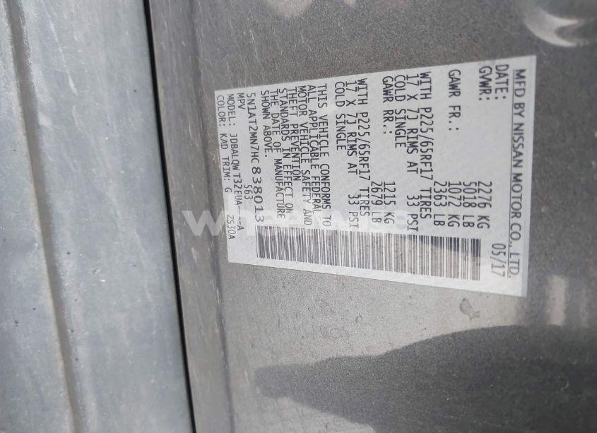 Photo 9 of 2017 Nissan Rogue SV (VIN 5N1AT2MN7HC838013)