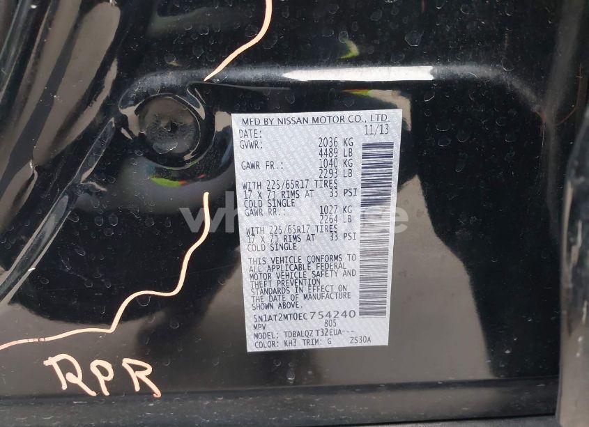 Photo 9 of 2014 Nissan Rogue SV (VIN 5N1AT2MT0EC754240)