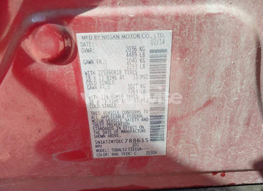 Photo 9 of 2014 Nissan Rogue SL (VIN 5N1AT2MT0EC788615)