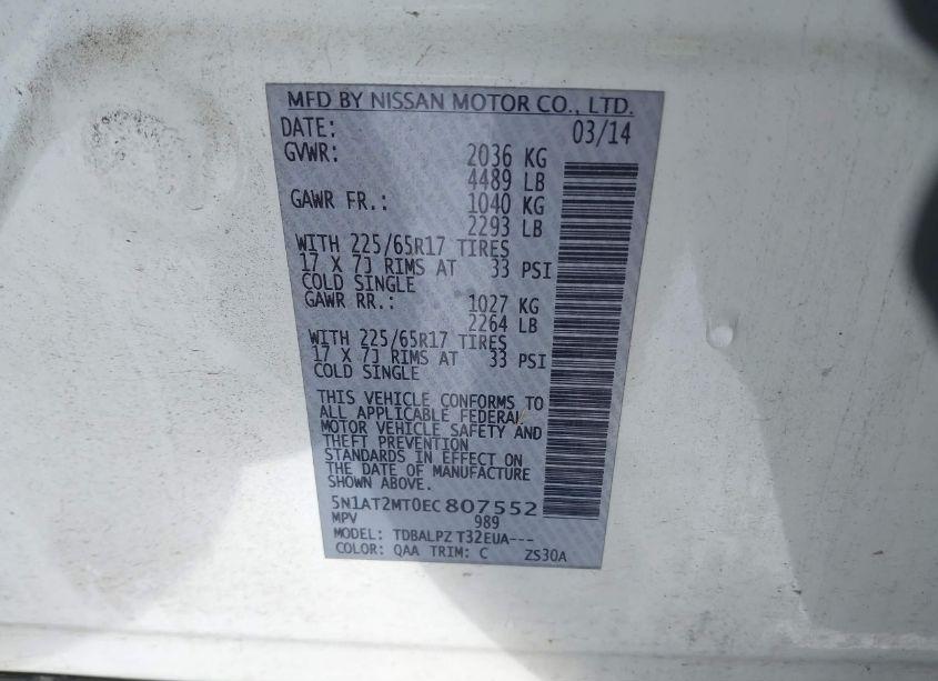 Photo 9 of 2014 Nissan Rogue S (VIN 5N1AT2MT0EC807552)