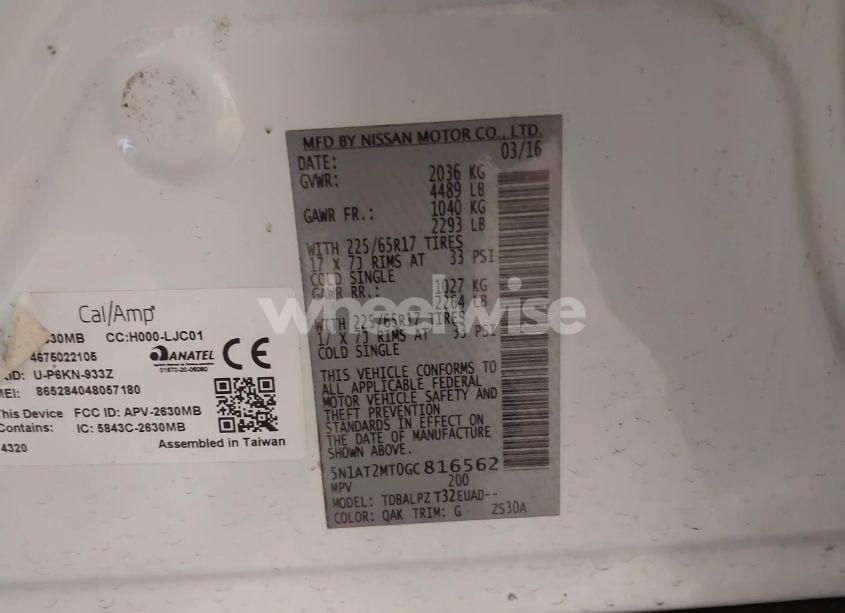 Photo 9 of 2016 Nissan Rogue S/SL/SV (VIN 5N1AT2MT0GC816562)