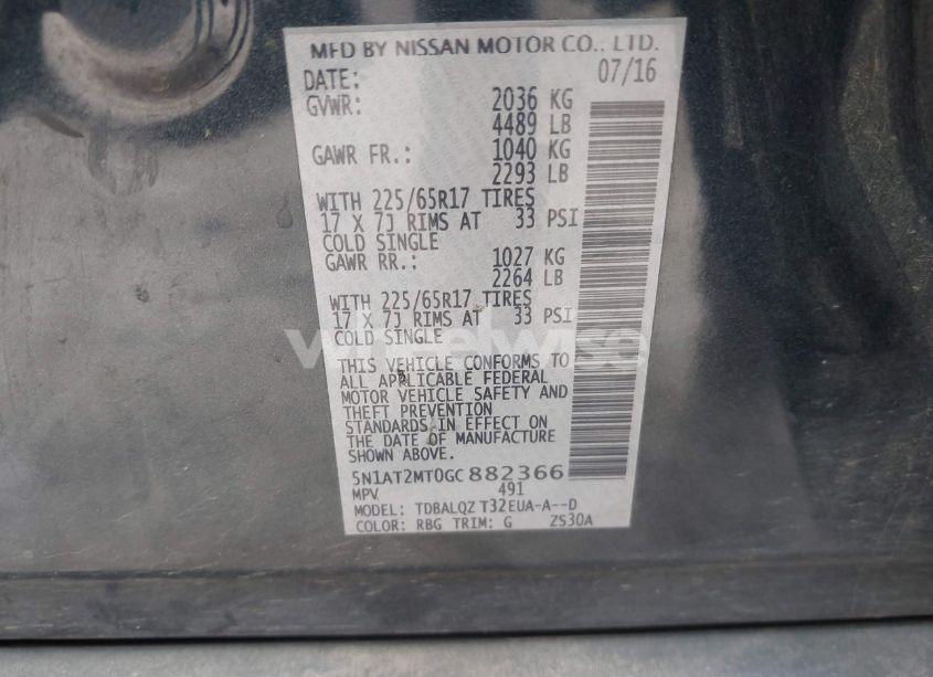 Photo 9 of 2016 Nissan Rogue SV (VIN 5N1AT2MT0GC882366)