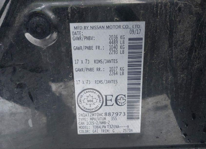 Photo 9 of 2017 Nissan Rogue S/SL/SV (VIN 5N1AT2MT0HC887973)