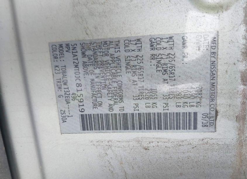 Photo 9 of 2018 Nissan Rogue SV (VIN 5N1AT2MT0JC815919)