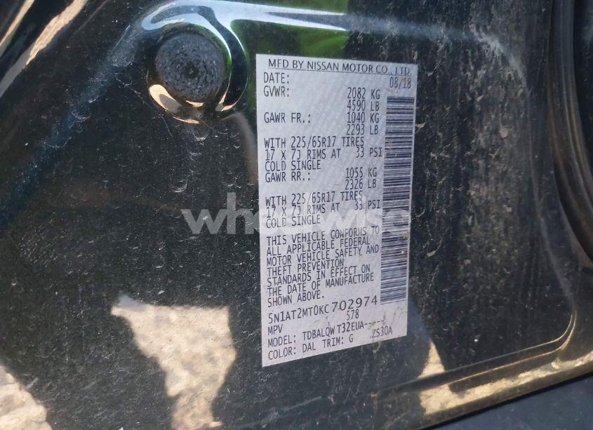 Photo 9 of 2019 Nissan Rogue SV (VIN 5N1AT2MT0KC702974)