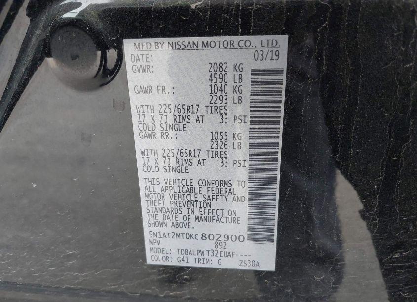 Photo 9 of 2019 Nissan Rogue S (VIN 5N1AT2MT0KC802900)