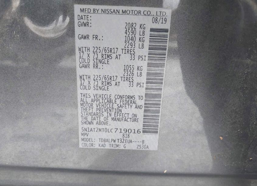 Photo 9 of 2020 Nissan Rogue S FWD (VIN 5N1AT2MT0LC719016)