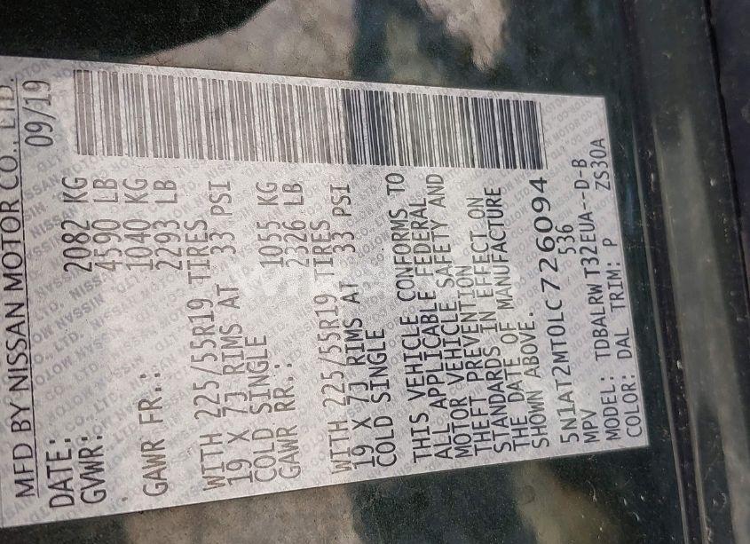 Photo 9 of 2020 Nissan Rogue SL FWD (VIN 5N1AT2MT0LC726094)