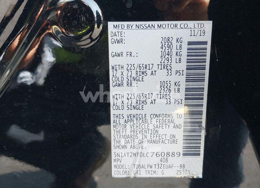 Photo 9 of 2020 Nissan Rogue S FWD (VIN 5N1AT2MT0LC760889)