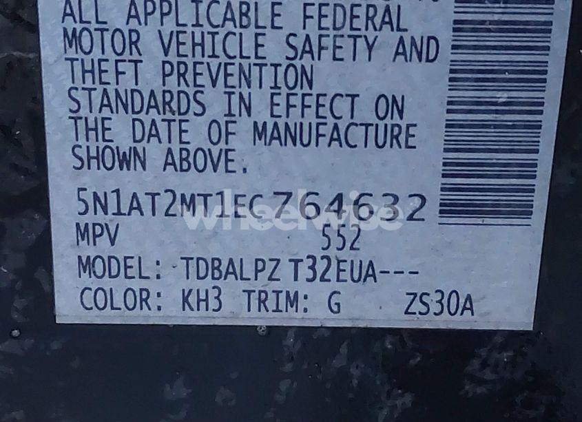 Photo 9 of 2014 Nissan Rogue S (VIN 5N1AT2MT1EC764632)