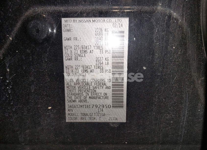 Photo 9 of 2014 Nissan Rogue SV (VIN 5N1AT2MT1EC792950)