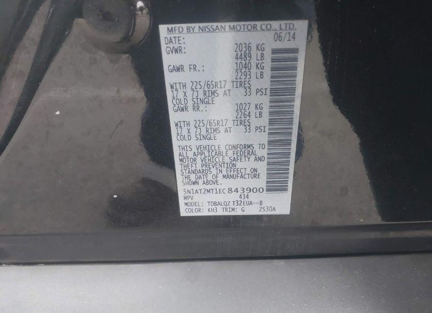 Photo 9 of 2014 Nissan Rogue SV (VIN 5N1AT2MT1EC843900)